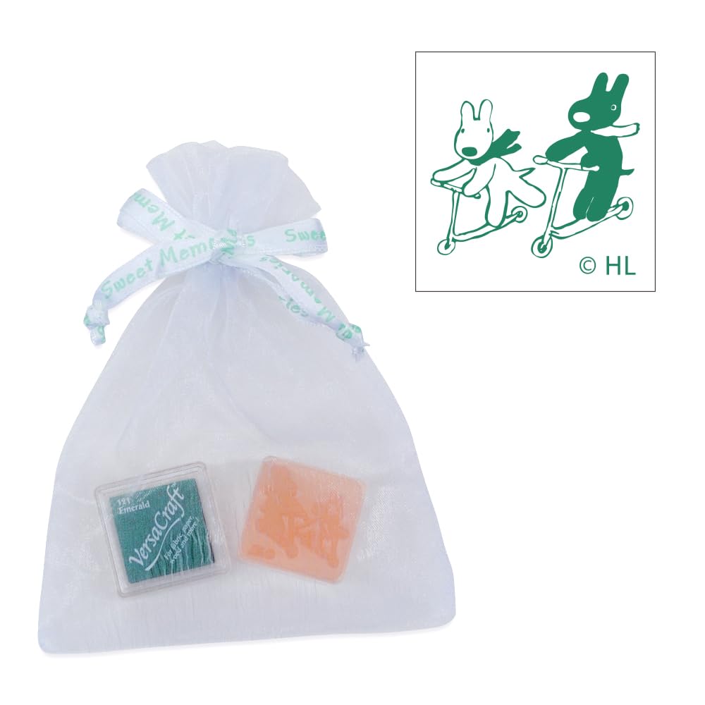 Versacraft Lisa and Gaspard Stamp Set for Fabric and Paper with Ink Pad (Kickboard (Emerald))