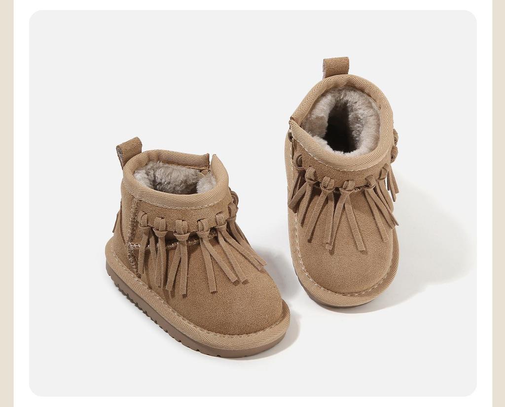 Baby Walker Girls' Snow Boots: Velvet-Lined, Non-Slip Winter Shoes