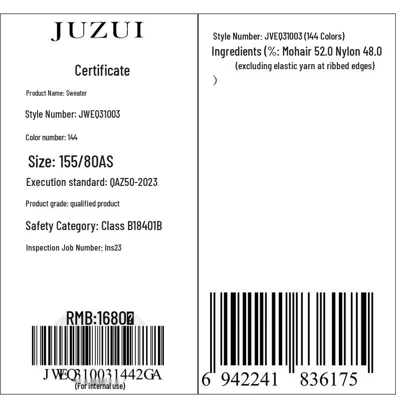 JUZUI Gradient Drop-Shoulder Mohair Knit Sweater