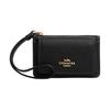 Card Case 11 Letter Logo Zipper Closure Leather Mini Women Card Case Black CP434-IMBLK