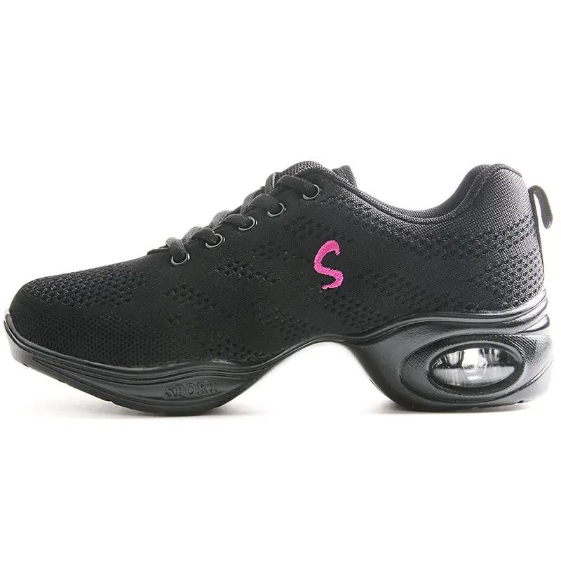 Pohodlné dámské boty Dámské Jazzové Černé Tenisky Tenis De Mujer Síťované Dámské Hip Hop Společenské Moderní Taneční Boty Zapatos