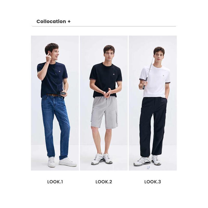 Navikair Men's Round Neck Short Sleeve Antibacterial T-shirt