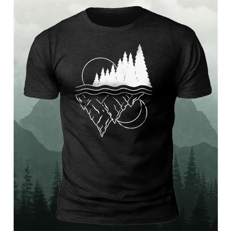 

Лето 2024, мужская футболка с горным узором, мужские футболки с 3D принтом, новые модные футболки, спортивная одежда, топы для спортзала, повседневная одежда Homme XS