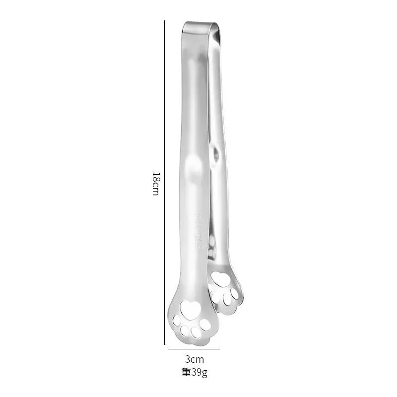 Barbecue Food Tong Non-Slip Cooking Clip Stainless Steel Ice Tongs Salad Cat Claw Shape Steak Clamp Bread Tongs Kitchen Gadgets