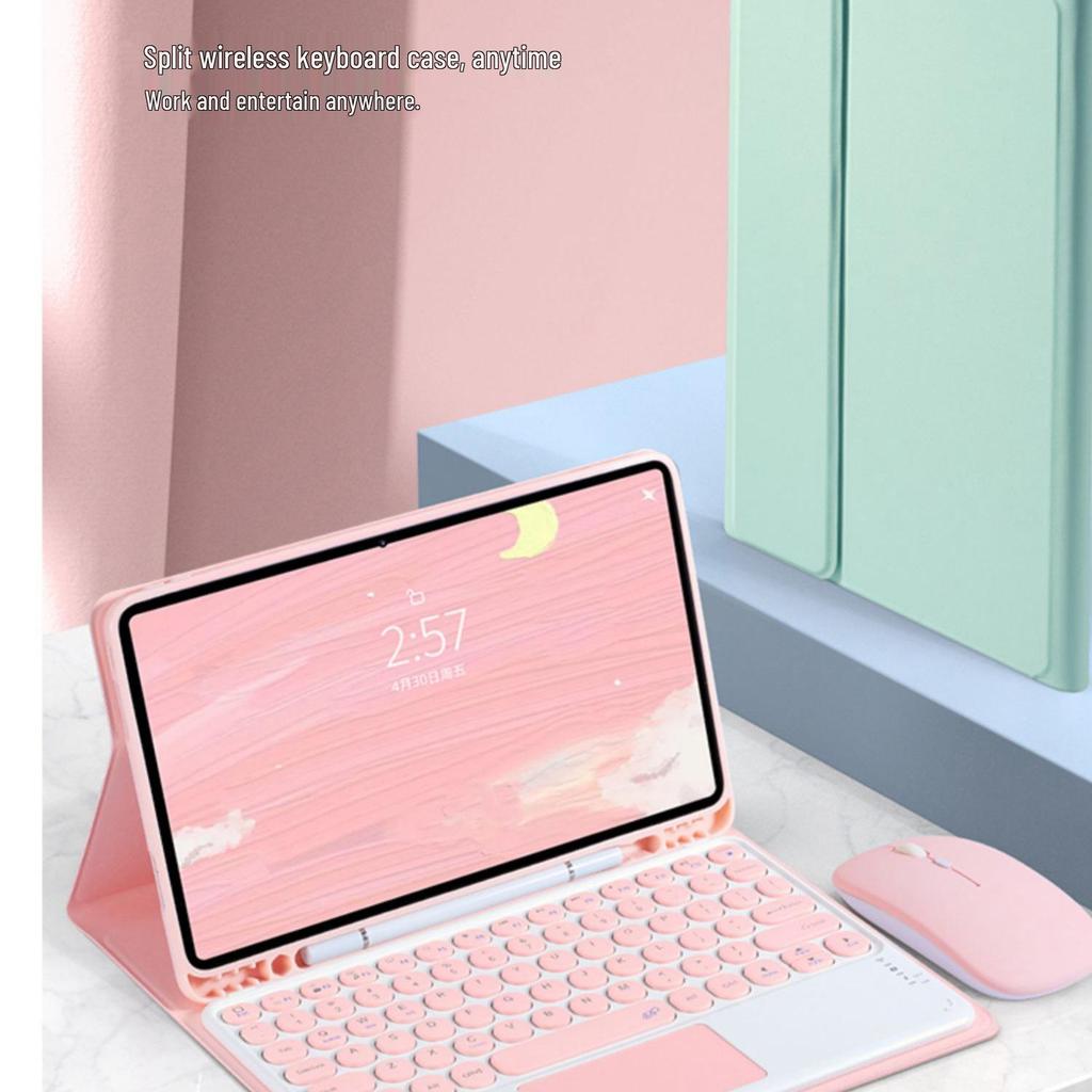 Bluetooth Touch Keyboard for Samsung Tab S9/S10/S7 FE Plus 12.4-inch & S6 Lite Protective Case