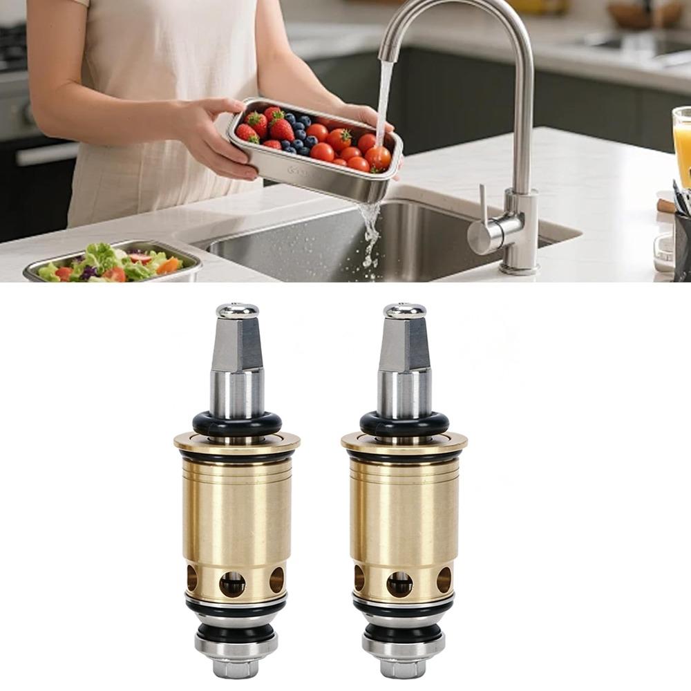 2pcs set Hot Cold Water Faucet Cartridge Brass Material Water Valve Core For Faucet Repair