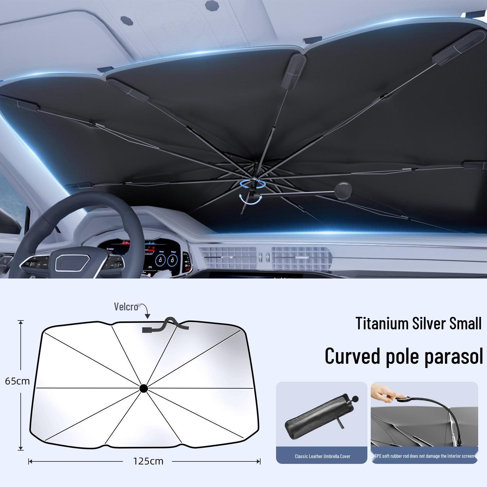 Custom Logo Bent Rod Car Sunshade - Heat Insulation & Windshield Protection