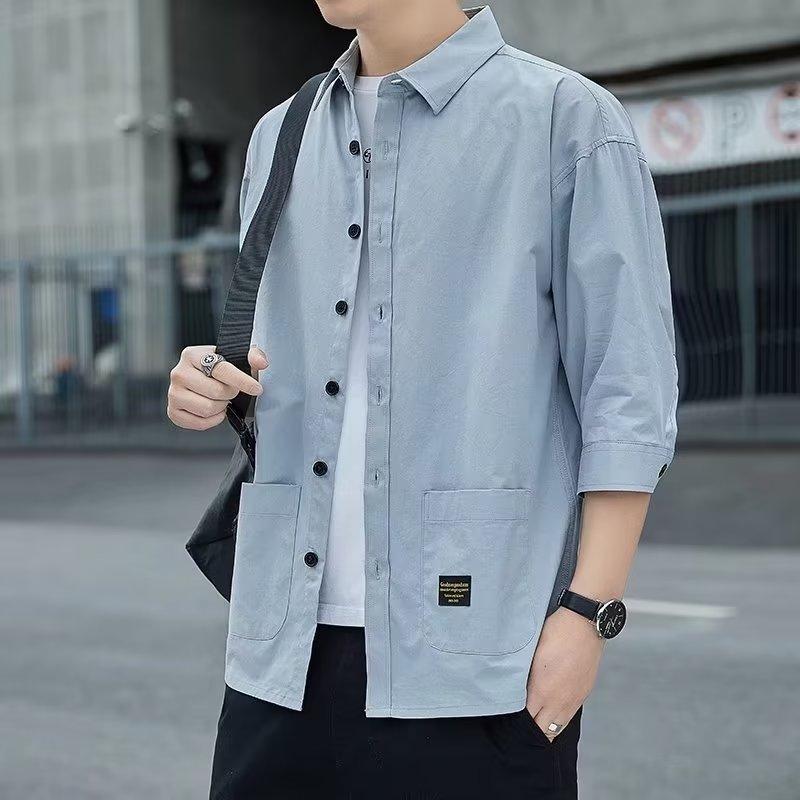 Large Size Retro Workwear Men's Shirt Spring and Autumn Long-sleeved Shirt Loose Casual Men's Spring Jacket