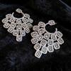 Silver Needle Luxury Zircon Square Stud Earrings - Elegant & Fashionable Design for Women