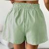 Gestreifte Shorts für Damen High Waist Strand Casual Kordelzug zum Anziehen Elastischer Bund Sommer-Shorts mit Taschen