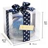 Teatsite Preserved Flower Arrangement, Pre-Wrapped, Glass Pot, 2 Flowers (5 Blue Roses)