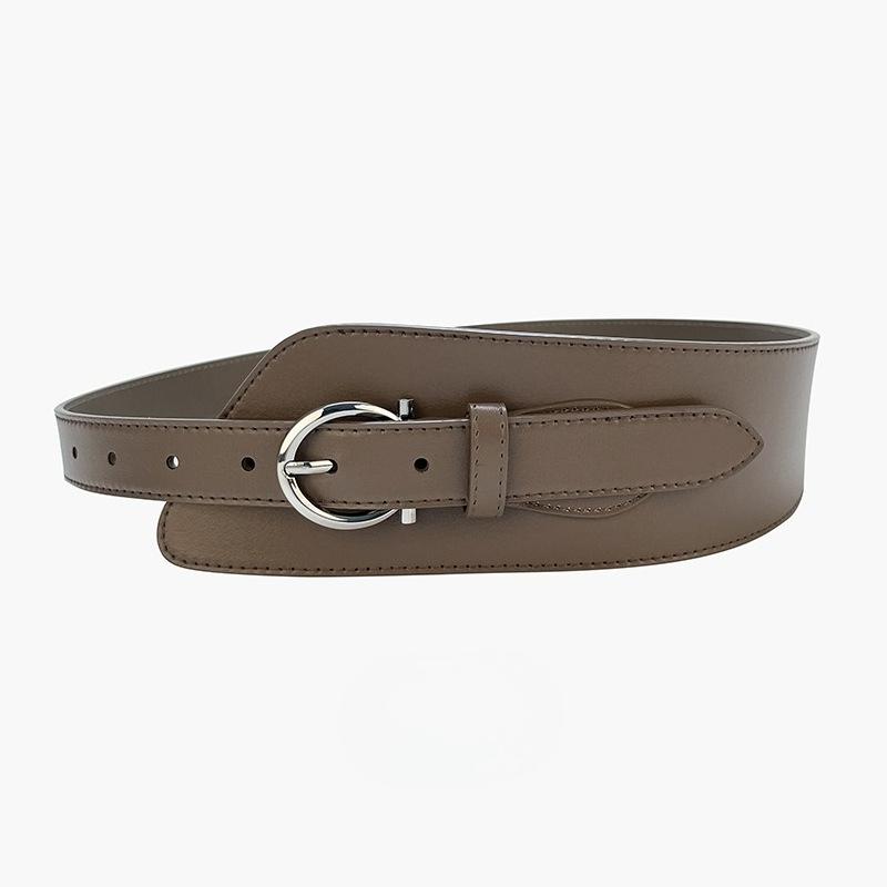 The Lady's Waistband Is Decorated with A Fashionable Cinch and Waist, Featuring A Needle Buckle and Genuine Cowhide Waist Strap In Black