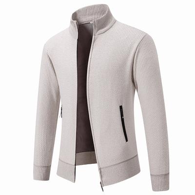 2025 Autumn Winter Men Casual Sweater Cardigan Men Solid Color Stand Collar Sweatercoat Male Knitted Warm Zipper Cardigan