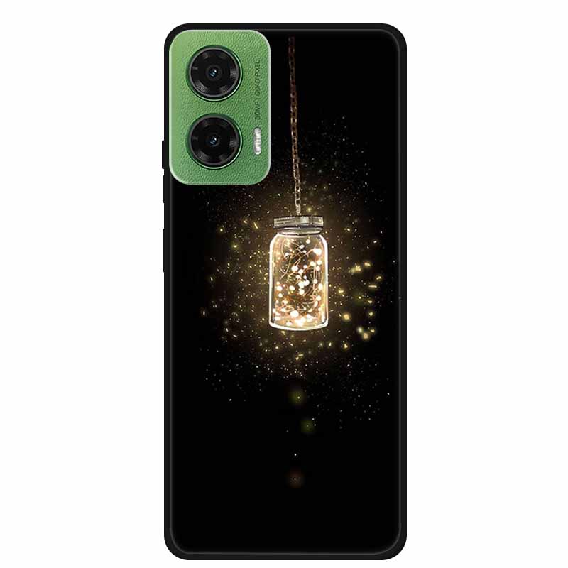 Silicone Painted Cover For Motorola Moto G35 G55 Case Luxury Animal TPU Silicone Soft Back Cover For G55 5G Black Bumper MotoG35