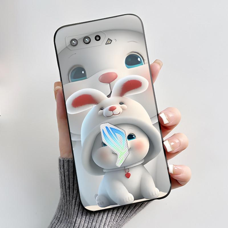 For Asus ROG Phone 5 5s Case Luxury Cute Love Rabbit Funny Soft TPU Silicone Protective Back Cover For Asus Rog 5 5s Phone Case