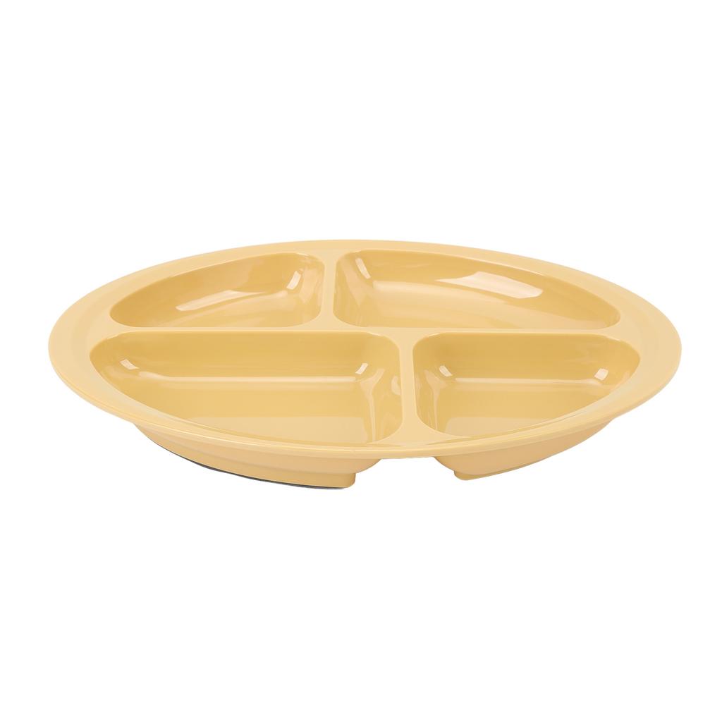 Divider Plate 4 Compartments Anti Slip Mat Round Portion Control Section Plate for Children Elderly Disabled