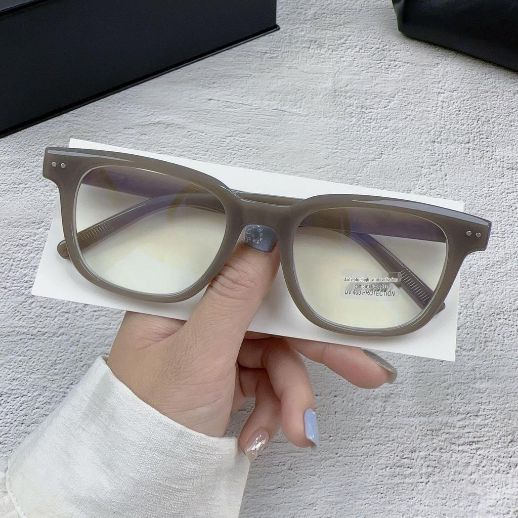 Unisex Black Frame Anti-Blue Light Eyeglasses for Slimming Square Faces