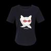 Women's Cat Print Beaded Short Sleeve T-Shirt