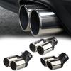 Decoration Chrome Tail Pipe Stainless Steel Car Styling Universal Curved Double Outlet Car Exhaust Trim Muffler Pipe Tail Car