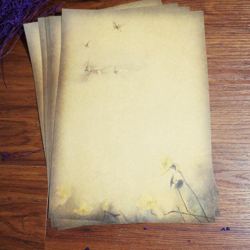 8 teile/satz Retro Kraft Papier Brief Pad Schreiben Brief Schreibwaren Romantische Hinweis Handwerk Papier Malerei Papier Schule Bürobedarf