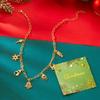 Christmas Style Multi-element Pendant Necklace Gold Snowman Gingerbread Man Necklace Festive Atmosphere Wearing Accessories