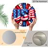 2D Flat - 1pc July 4th Patriotic Wreath - Red White Blue American Flag Design Metal Aluminum Sign with Stars, Stripes USA Lettering, Durable Aluminum