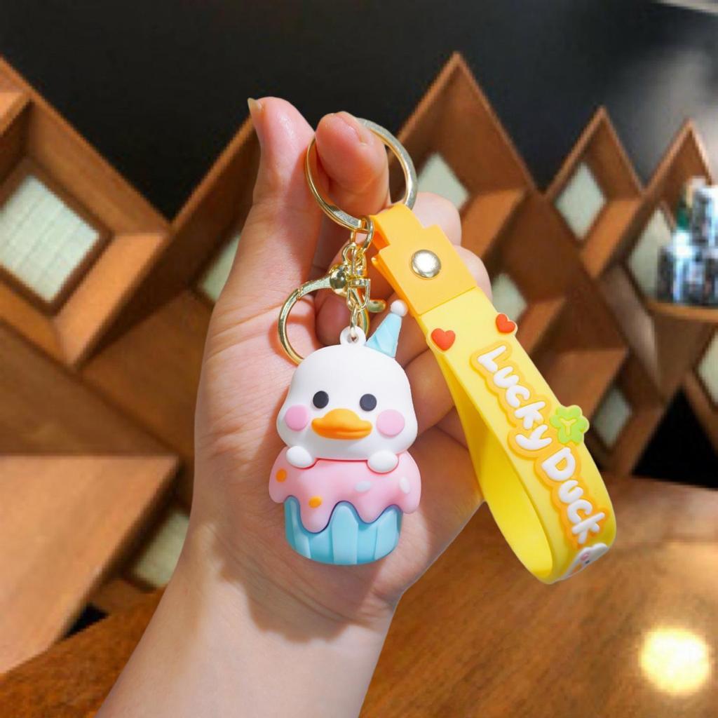 Creative Yellow Duck Keychain: Cute Animal Bag Pendant & Car Ornament