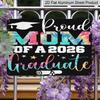 2D Flat, 1pc Proud Mom of A 2026 Graduate Aluminium Sign 8x12 Inch - Grad Cap & Diploma Design, Colorful Graduation Decor, Gift for Mom, Party Wall
