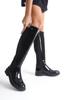 Women Modern Stylish Fashion Boots Boots Faux Leather Wet Fabric Knee High Boots