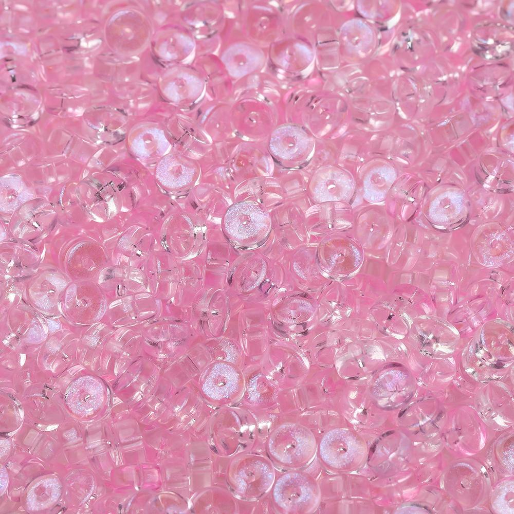 50pcs Glass Round Flat Wheel Beads Colored Loose Spacer Beads for DIY Jewelry Making Earrings Necklaces Bracelets Accessories