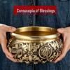 Solid Pure Copper Eight Blessings Treasure Pot for Wealth Attraction - Chinese Style Tabletop Ornament