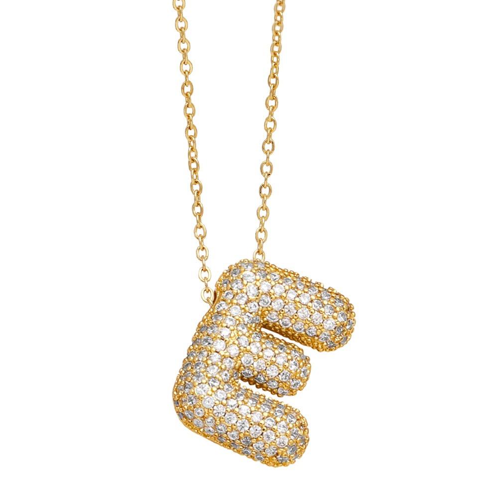 Alphabet 26 Letters Necklace Gold Color Women Sweater Chain Simple A-Z Letter Clavicle Chain  Daily