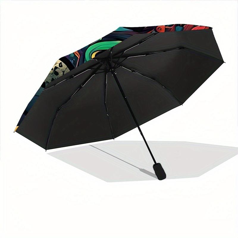 1pc YinYang Creatures Automatic Open/Close Umbrella with Windproof, Functional Design, 8-Rib Sturdy Canopy
