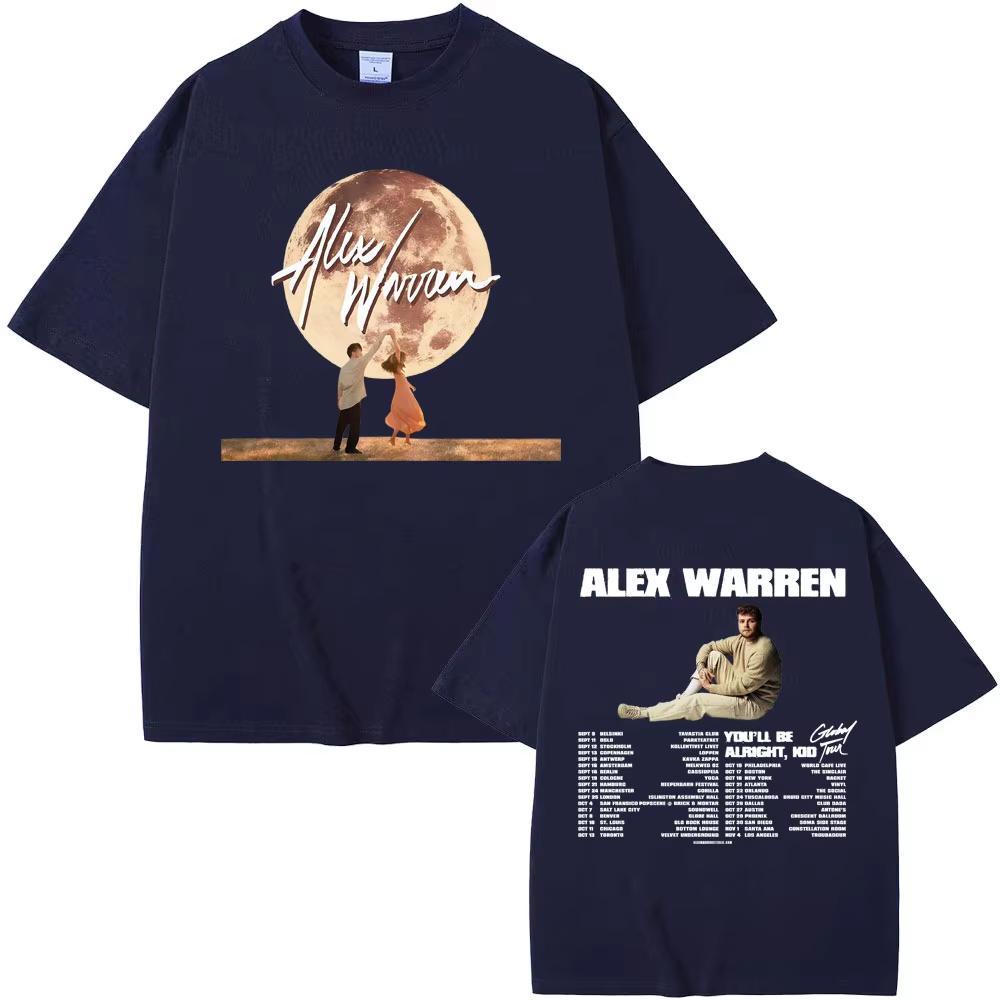 Alex Warren Global Tour T Shirts Youll Be Alright Kid World Tour Tshirts Unisexs Women Hip Hop Harajuku Streetwear  Tshirt