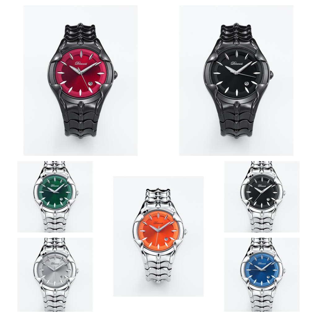 Men's Fashion Watch Unique Petal Design with Luminous Stainless Steel Quartz Watch Birthday Gift