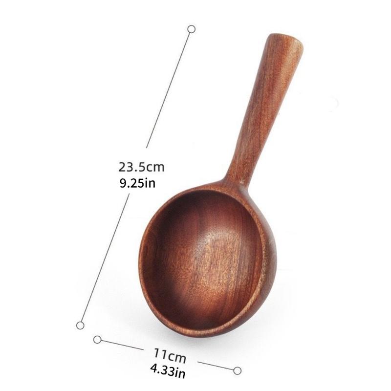 Long Handled Wooden Serving Soup Spoon Heat Resistant Water Ladle For Everyday Cooking And Modern Kitchens Ultensils
