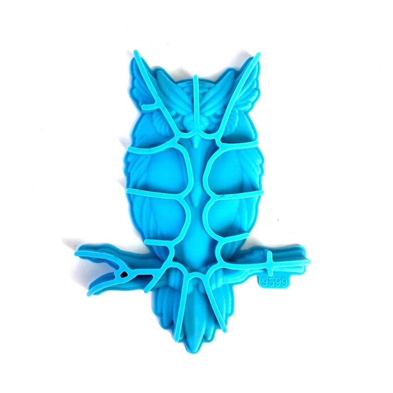 Creative and Stunning Owl Statues Expory Resin Moulds Reusable Silicone Mold Transparent/Blue Resin Mold for Gift Making