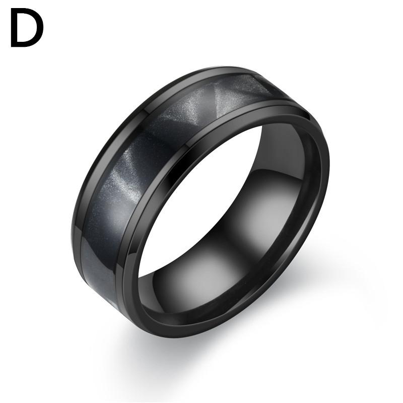 

1PC Fashion Band Ring Ювілейний подарунок Finger Ring Барвисті раковини з нержавіючої сталі Чоловічі аксесуари 7
