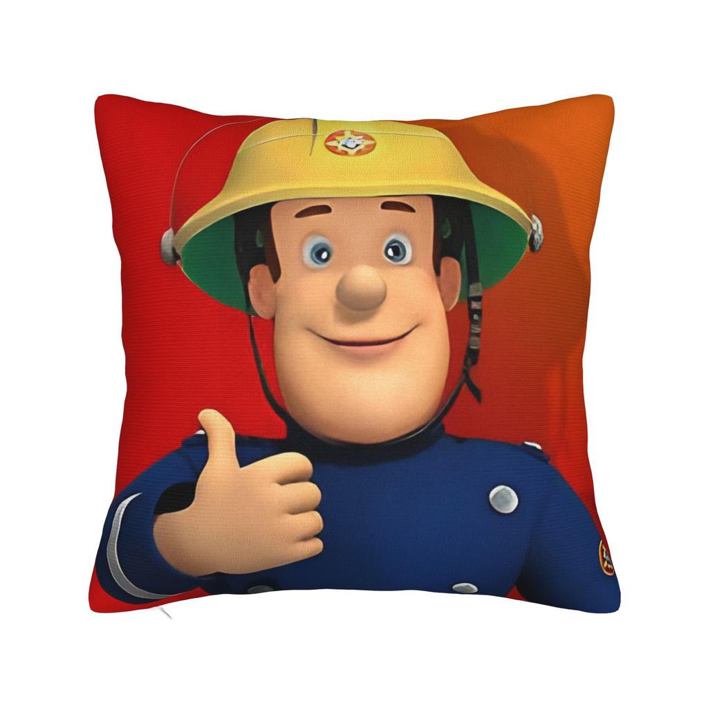 Fireman Sam Square Pillow Case Firefighters Cartoon Cushion Covers Awesome Zippered Decorative Pillowcase for Sofa 40*40cm