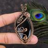 Obsidian Eye Gemstone Copper Wire Wrap Jewelry Pendant 3.15