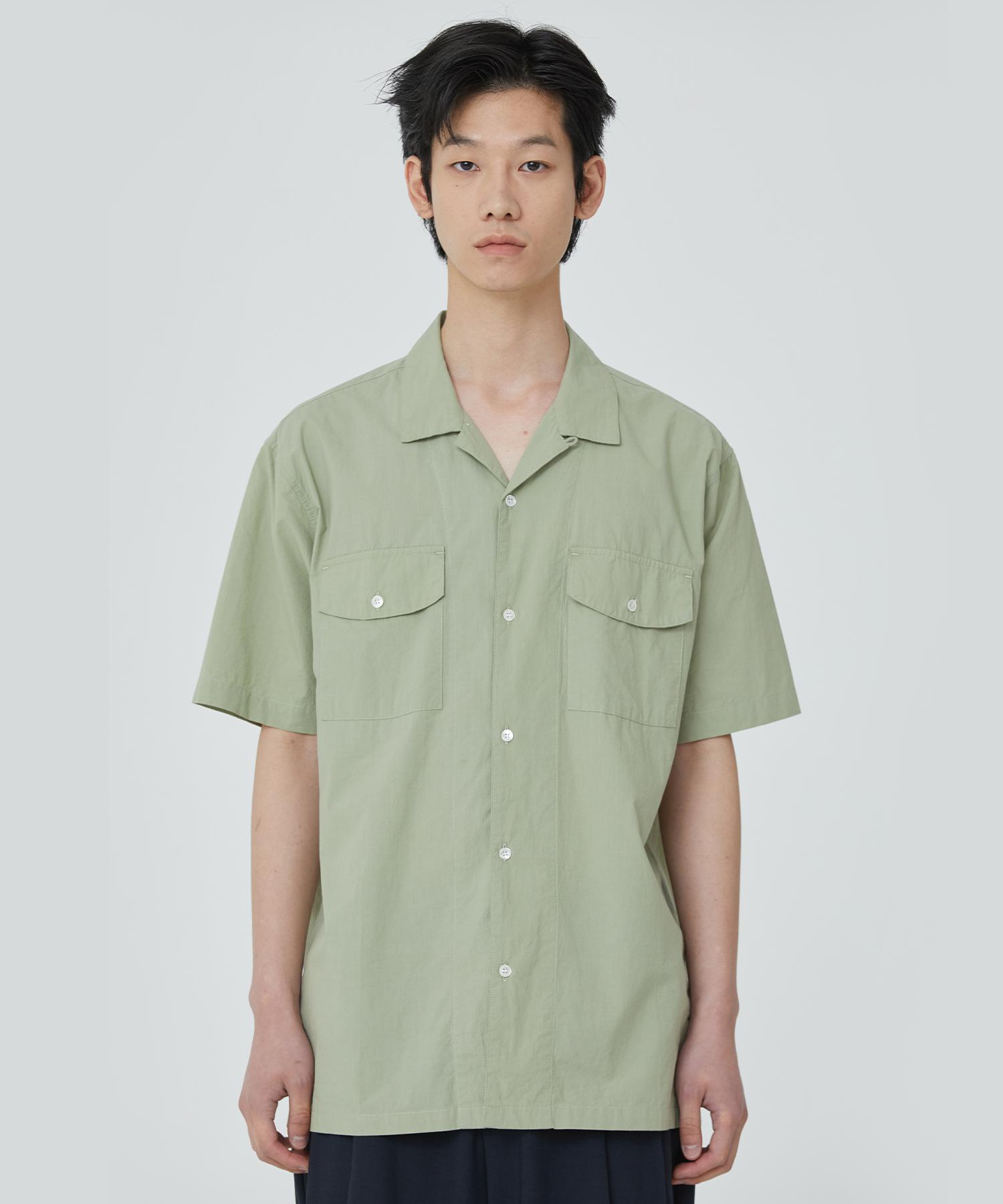 Public Figure Cotton Ripstop Loose Shirt_Sage Green 4