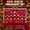 PVC Christmas Ornament Ball Set, 100pcs, Mixed Sizes