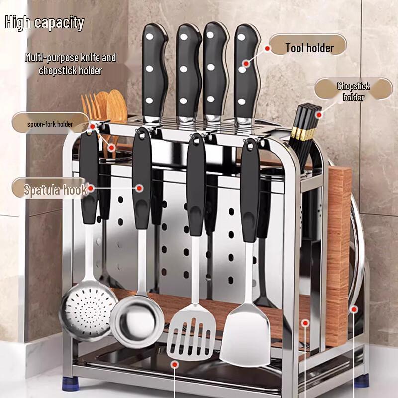 Handun Stainless Steel Kitchen Knife Holder and Organizer