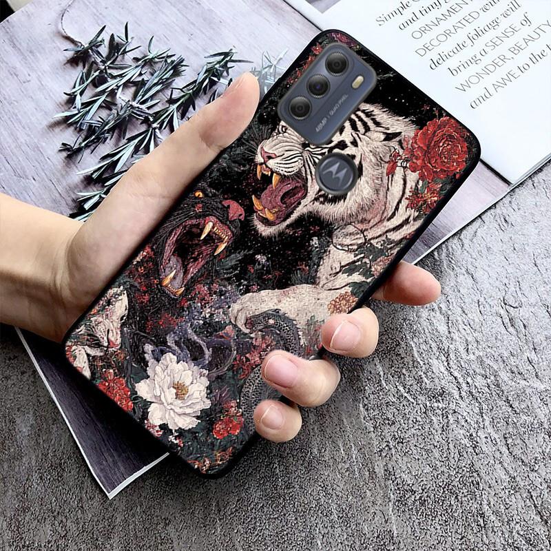 

Japanese tiger Art Phone Case For Motorola Moto G85 G55 G05 G14 G75 G31 G50 G10 G20 G30 G60 G13 G32 G84 G54 G53 G72 G24 Power Moto G55