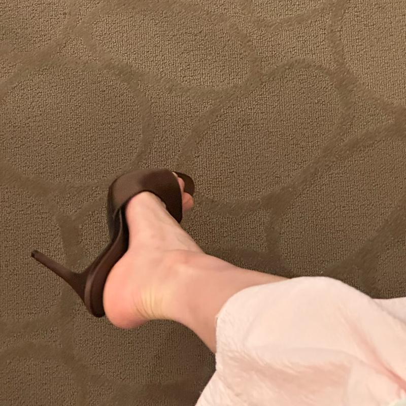 Sexy Tenké Vysoké Podpatky Letní Dámské Pantofle Obuv nazouvací Elegantní Večerní Párty Šaty Sandalias Mujer