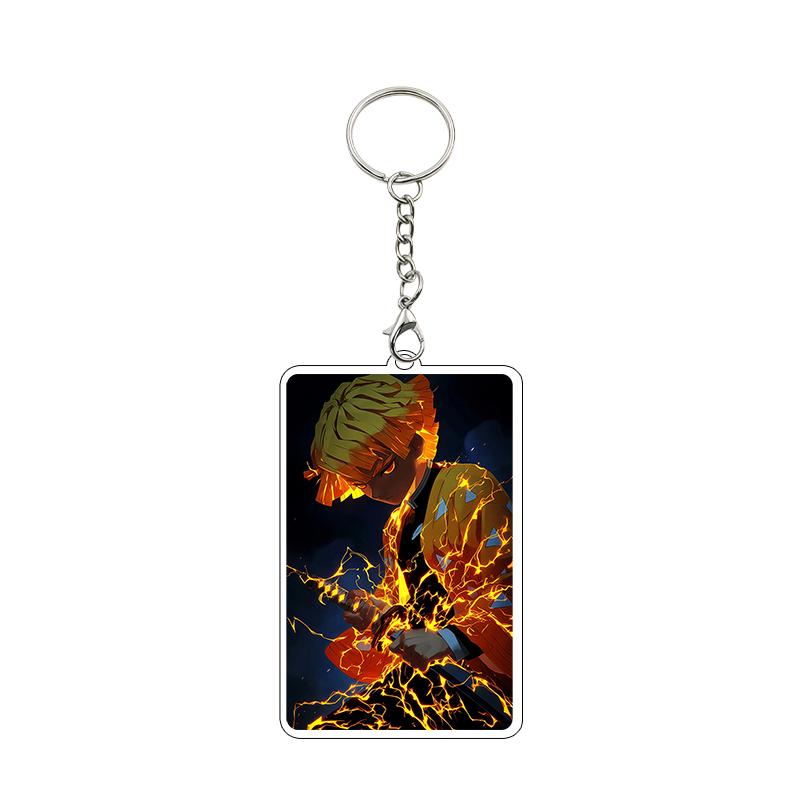 Anime Nezuko Agatsuma Zenitsu Kanroji Mitsuri Cartoon Cool Acrylic Keychain Accessories Figure Pendant Charm Decor Gifts Toys