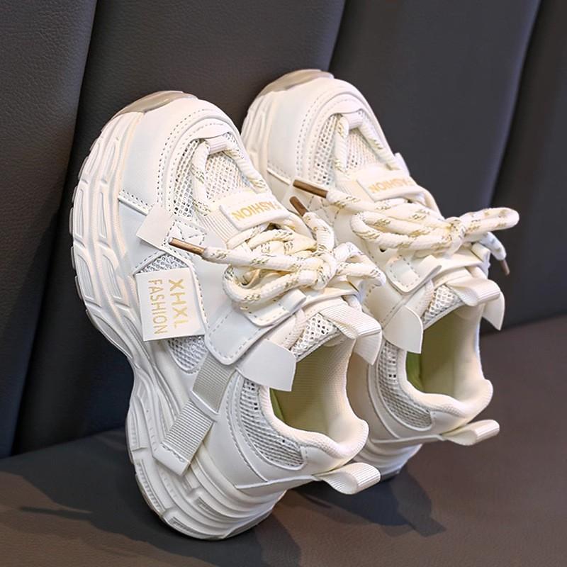 Youth style shoes Girls Lightweight Breathable Running Sneakers Kids Winter Sport Shoes With Rotating Buckle