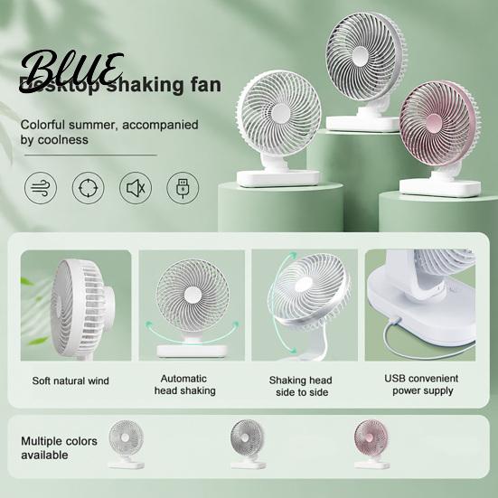Compact Cooling Device Portable Desk Fan Small Air Circulating 3 Speed Quiet Personal Fan Adjustable Tilt Head Table for Office Dorm Kitchen
