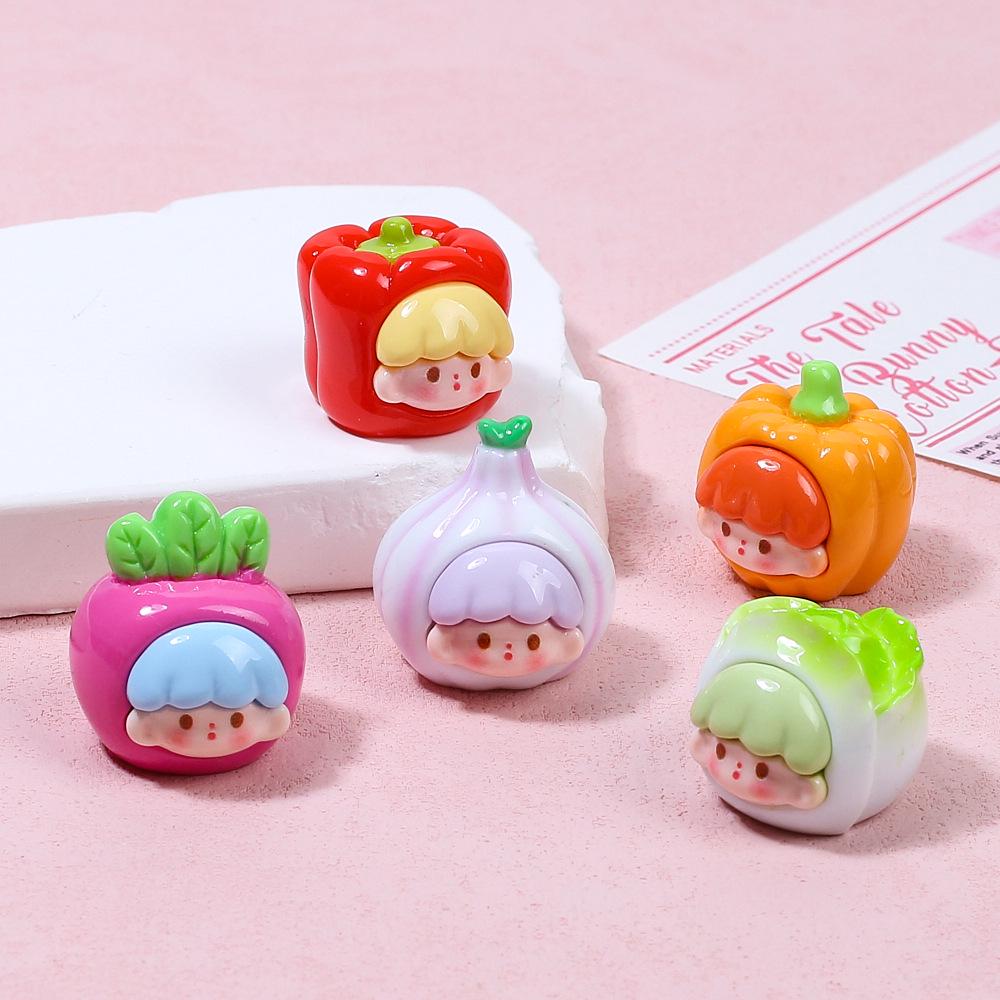 3D Cartoon Vegetable Resin Accessories for DIY Handmade Hairpins