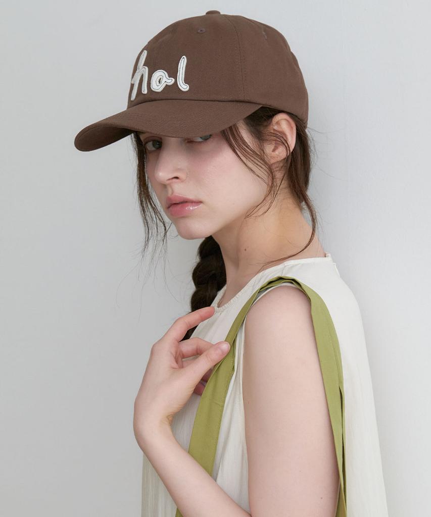Hallen Stitch Logo Lettering Ball Cap (C082_Brown)